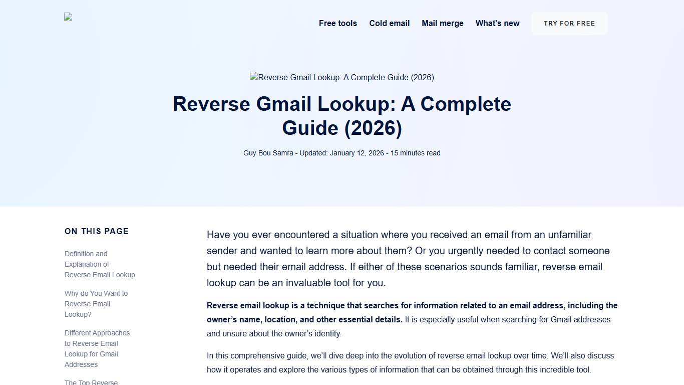 Reverse Gmail Lookup: A Complete Guide (2026)